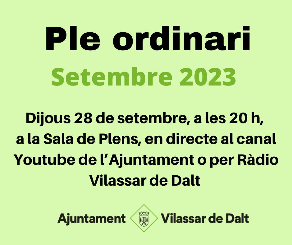 Ple del mes de setembre 2023