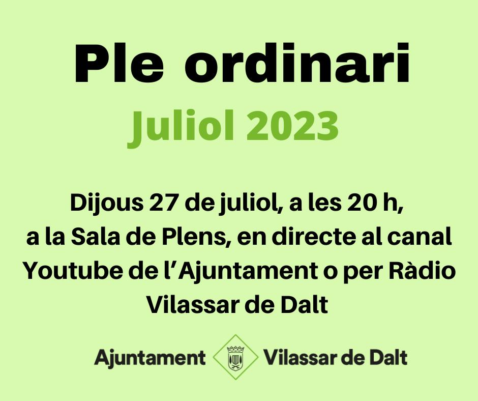 Ple del mes de juliol del 2023