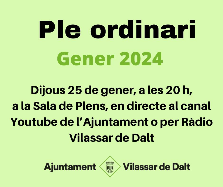 Ple del mes de gener 2024