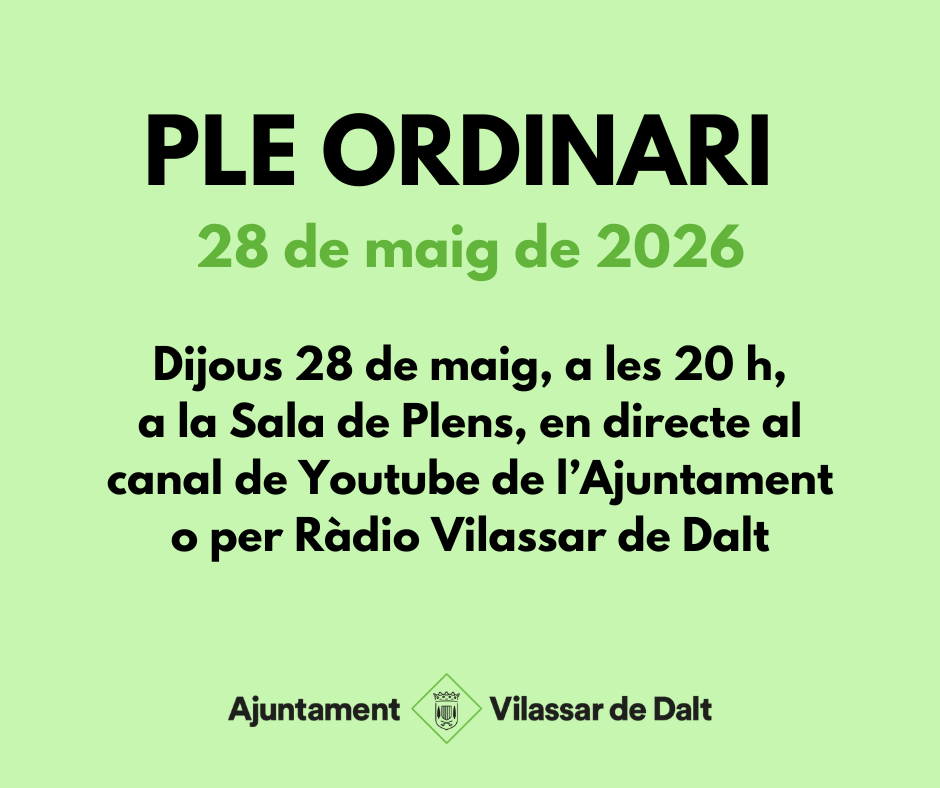 Ple ordinari del mes de maig