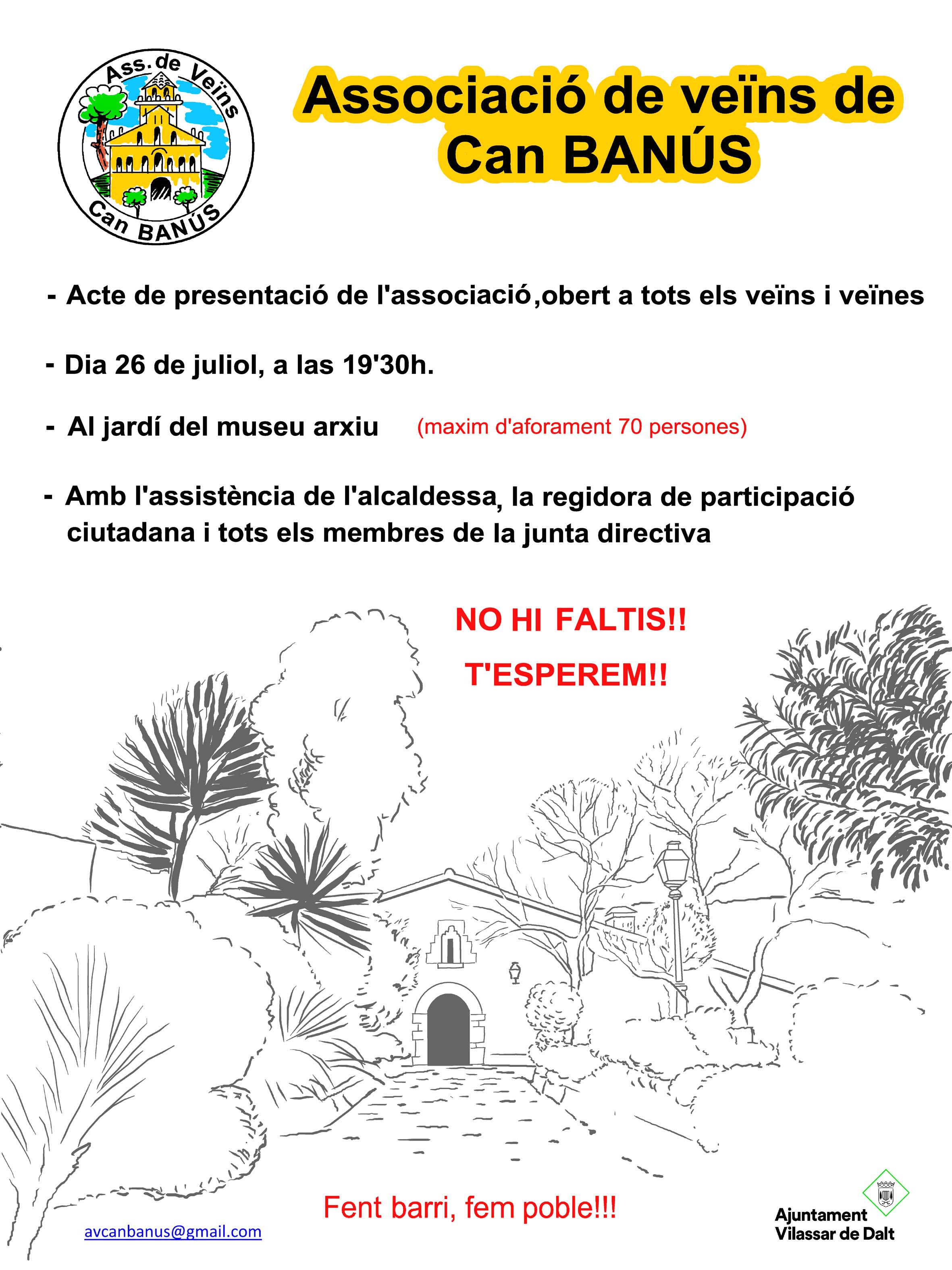 Presentació de l'Associació de veïns de can Banús