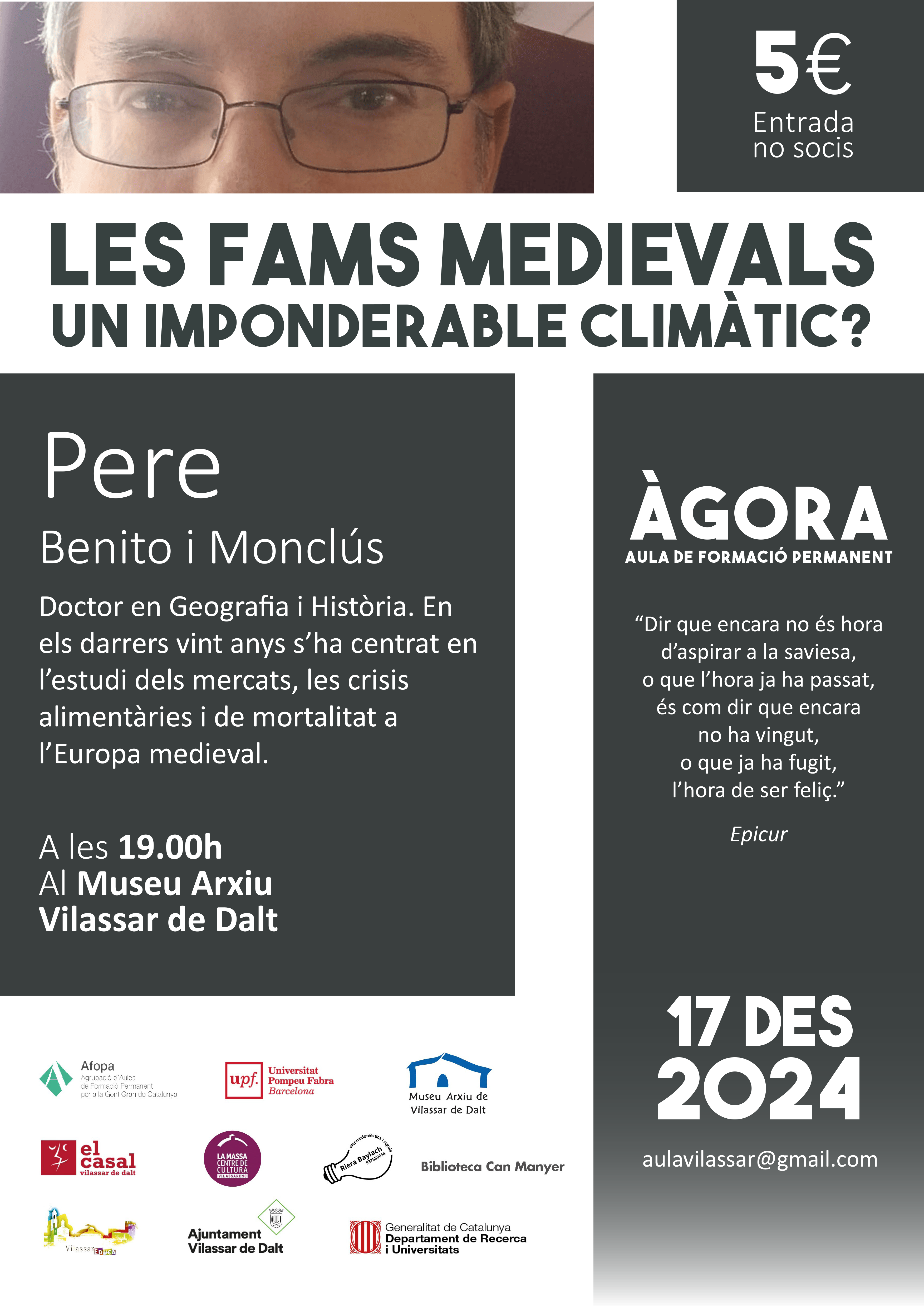 Àgora Vilassar. 'Les fams medievals. Un imponderable climàtic?'