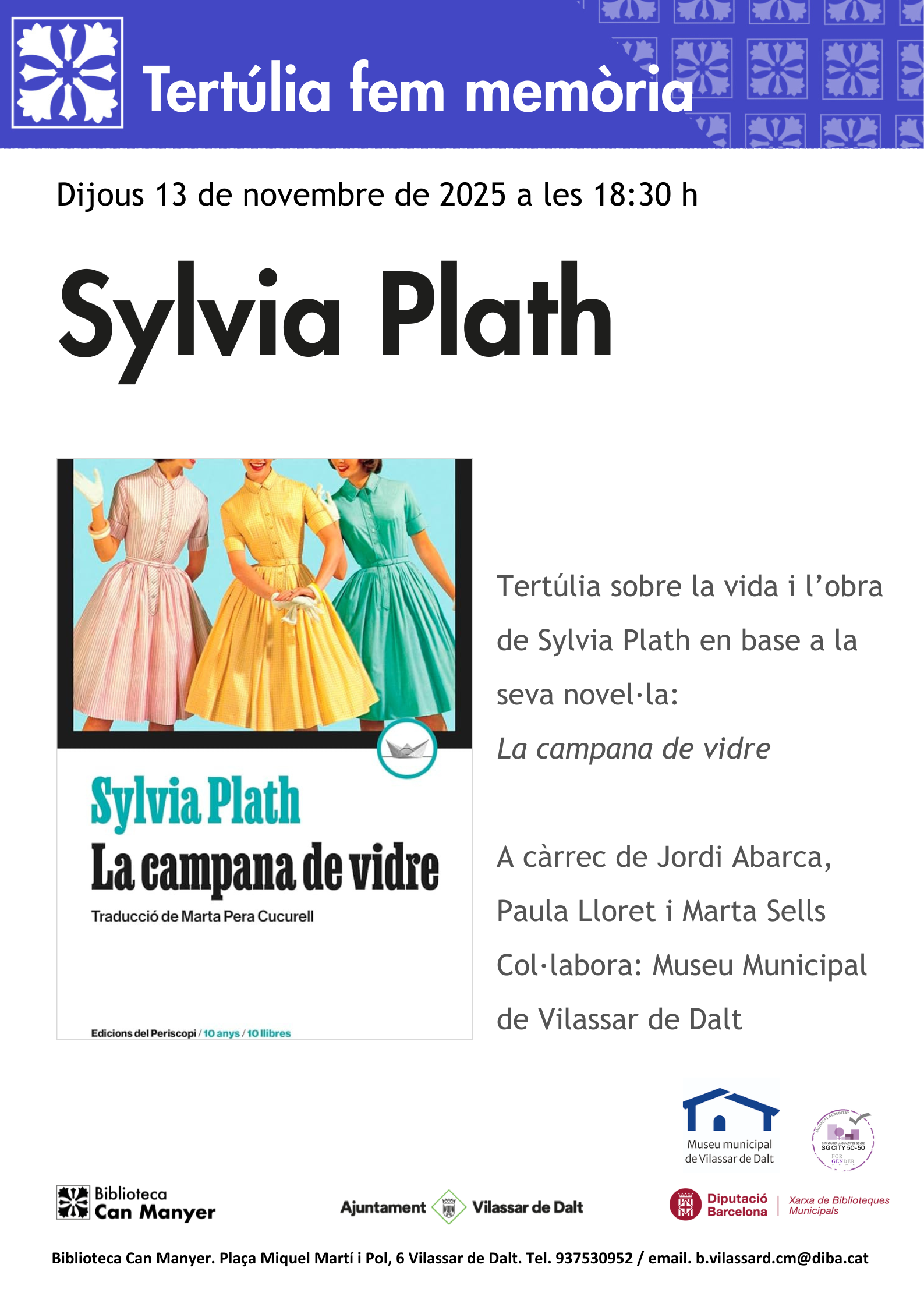 Tertúlia Fem memòria: 'La campana de vidre'