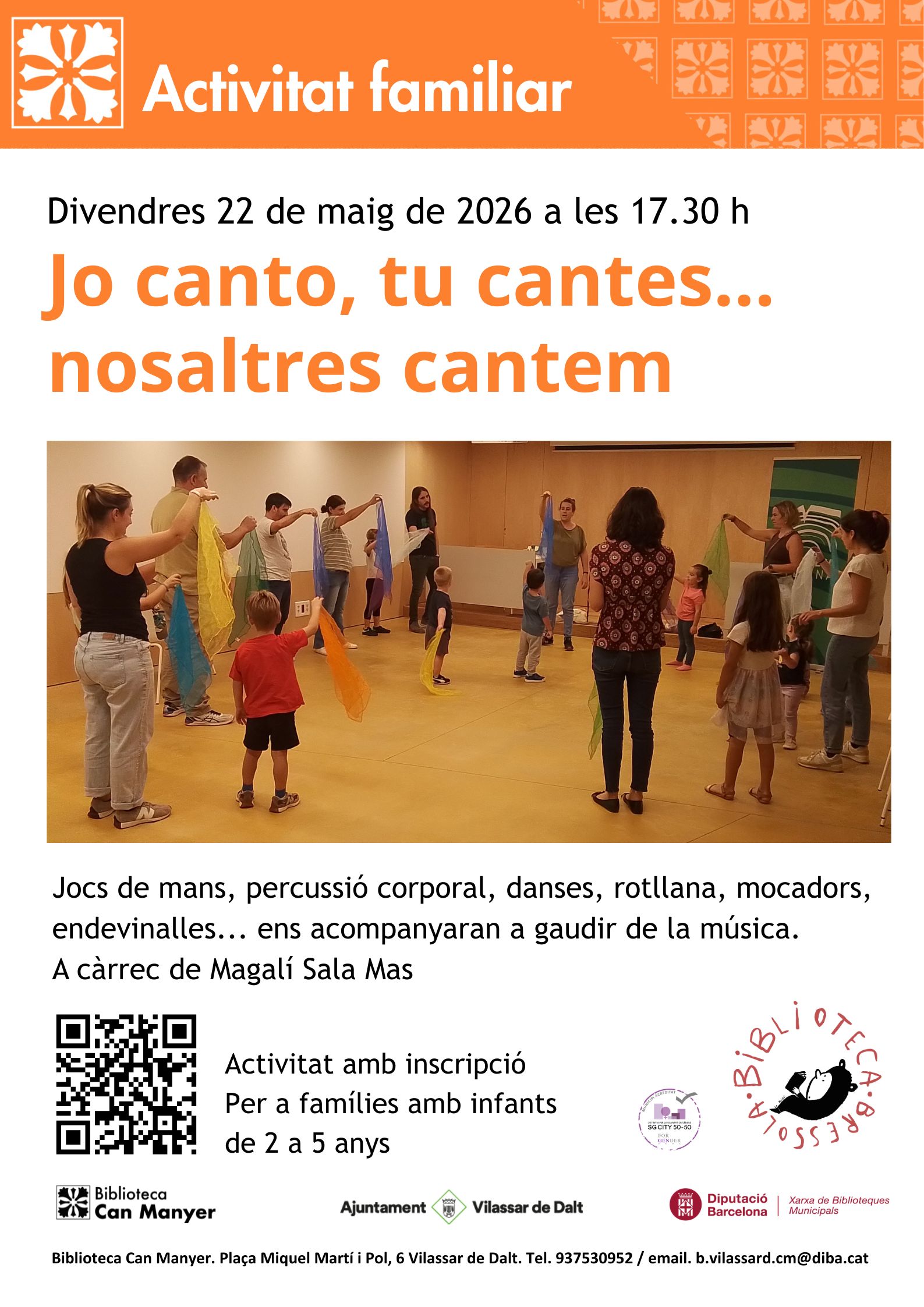 'Jo canto, tu cantes... nosaltres cantem'. Activitat familiar