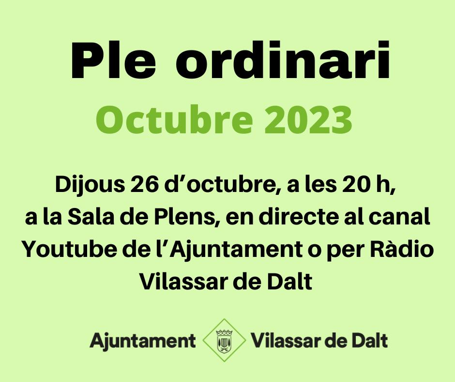 Ple del mes d'octubre 2023